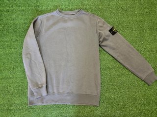 Felpa Stone Island Girocollo Grigio/Verde Oliva
