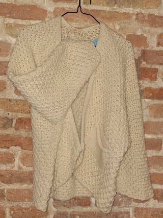 Jersey tipo cárdigan beige talla única