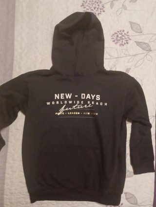 Sudadera Negra con Capucha Talla 9-10