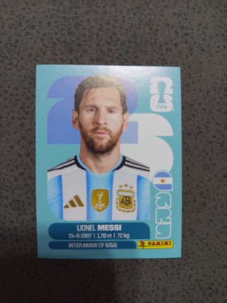 Cromo Panini Lionel Messi Mundial 2026