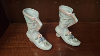 Lote de 2 Botines Decorativos de Cerámica