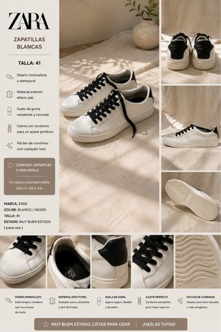 Zapatillas Blancas Zara Talla 41