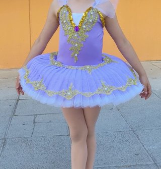 Tutú de ballet morado para niña