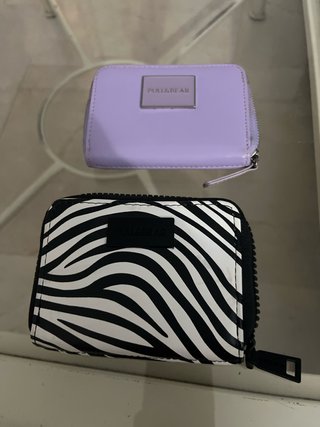 2 Carteras Monedero Pull&Bear Morado y Cebra