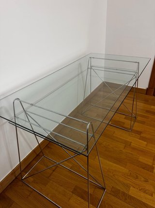 Mesa de estudio/despacho cristal y metal