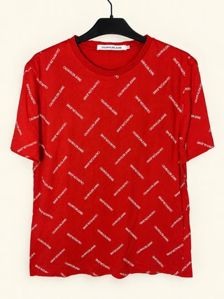 Camiseta Calvin Klein Jeans roja logos M