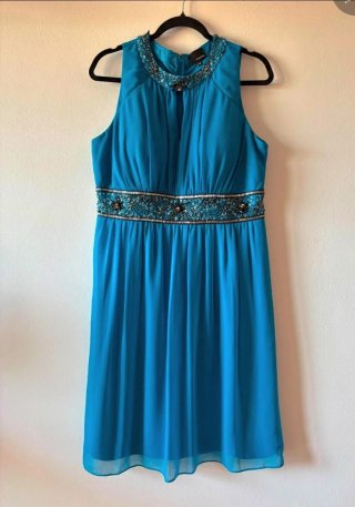 Vestido de fiesta turquesa