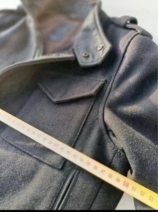 Abrigo Militar de Lana Zara Azul Talla M