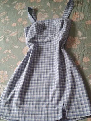 Vestido corto de cuadros