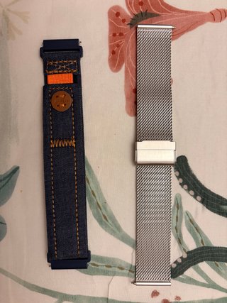 Correas de reloj tela azul y acero inoxidable