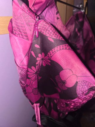 Vestido Estampado Rosa y Negro