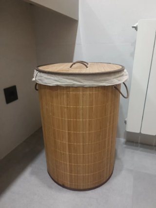 Cubo de ropa de bambú