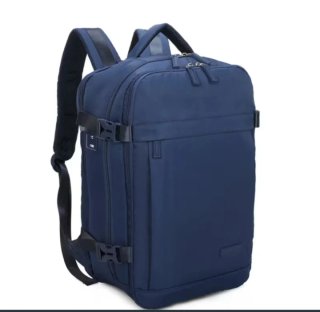 Mochila azul de cabina con salida de cable