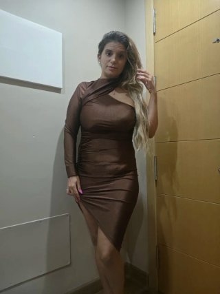 Vestido de licra marrón