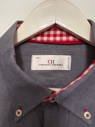 Camisa Carolina Herrera Azul Talla 17%