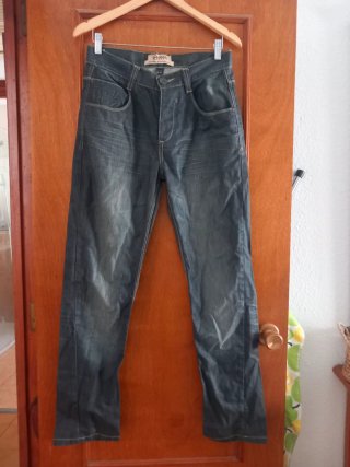 Pantalón vaquero hombre azul/gris