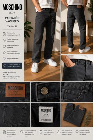 Moschino Jeans Vaquero Talla M marrón Gris Oscuro