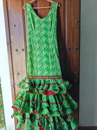 Traje Flamenca Verde Talla 38
