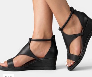Sandalias con cuña negras