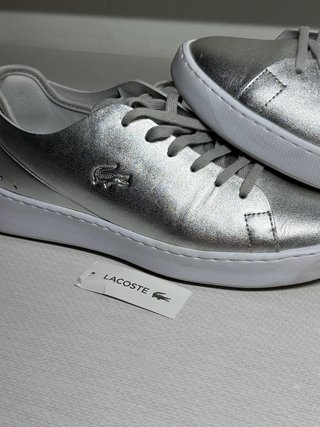 Zapatos Lacoste Plateados Talla 38