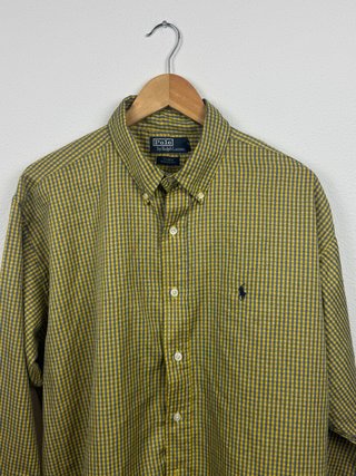 Camisa Polo Ralph Lauren cuadros amarilla XXL