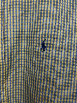Camisa Polo Ralph Lauren cuadros amarilla XXL
