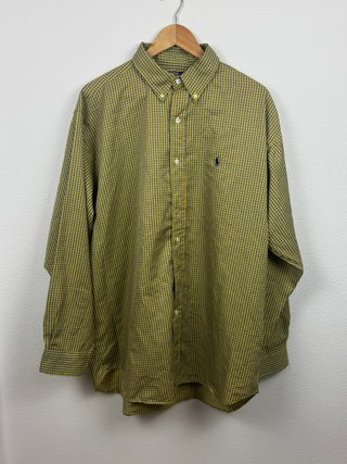 Camisa Polo Ralph Lauren cuadros amarilla XXL
