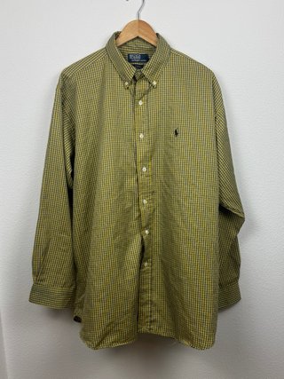 Camisa Polo Ralph Lauren cuadros amarilla XXL