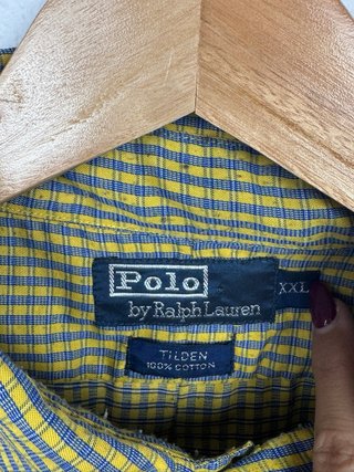 Camisa Polo Ralph Lauren cuadros amarilla XXL