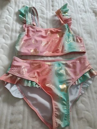 Bikini Infantil Nina con Estampado de Conchas