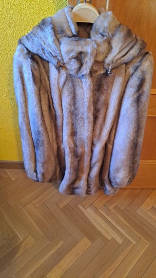 Chaquetón pelo sintético mujer