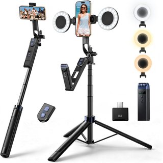 NUEVO Kit vlogging yAyusi trípode 180cm, luz, mic