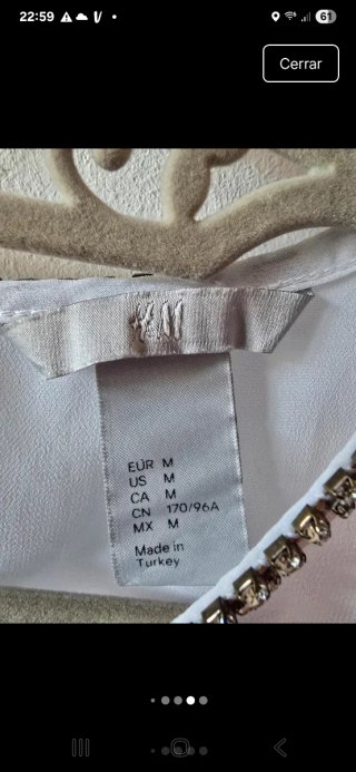 Blusa Blanca H&M con Pedrería