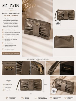 Bolso de mano My Twin Twinset metalizado