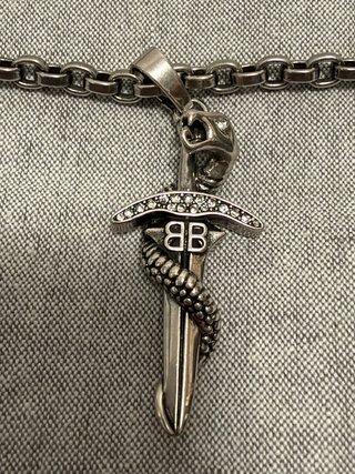 Colgante Balenciaga Serpiente Daga Plata