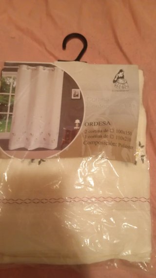 Cortina Ordesa Poliéster Beige/Blanco