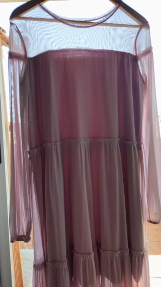 Vestido Rosa Palo Efecto Gasa Talla S