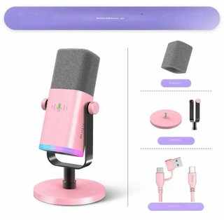 Micrófono FIFINE AM8T XLR/USB Rosa