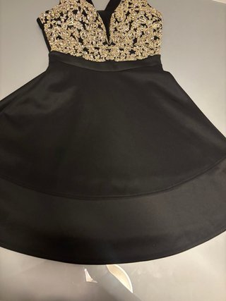 Vestido Fiesta Negro Dorado