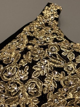 Vestido Fiesta Negro Dorado