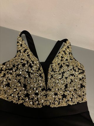 Vestido Fiesta Negro Dorado