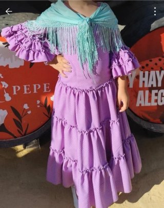 Traje Flamenca Niña 7-8 Años regalo manton y compl