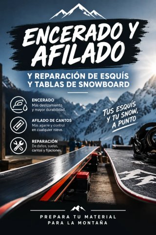 Mantenimiento esquís y tablas snowboard