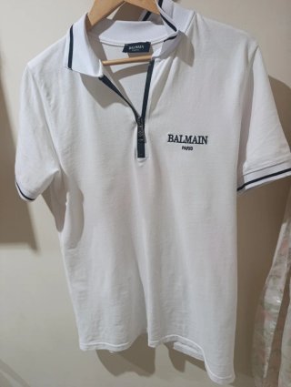 Polo Balmain Blanco con Cremallera
