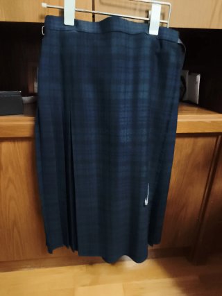 Falda escocesa lana. Cuadros azul y verde