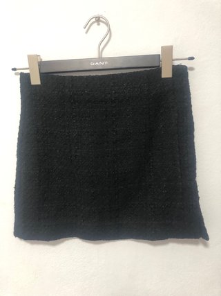 Falda Zara Tweed Negra Talla S