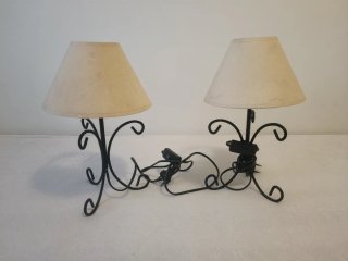 Lámparas de mesa forja y tela