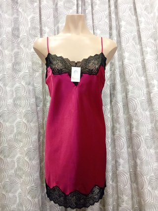 Camisón Terés XXL rojo pasión con encaje negro