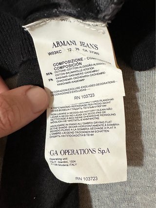 Jersey Emporio Armani Negro con Cremallera