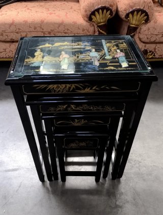 Juego de Mesas Nido Orientales (Estilo Chinoiserie